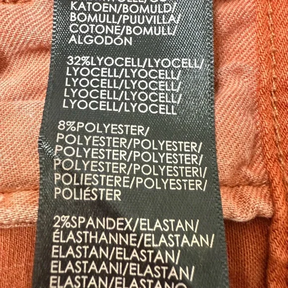 LIVERPOOL CLASSIC BUTTON DOWN JEAN JACKET WITH POCKETS ORANGE RUST SIZE: M - Picture 15 of 16